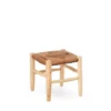 Tabouret Bois Naturel Et Cuir