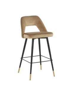Tabouret De Bar Velours Beige Louis H101