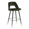 Tabouret De Bar Velours Kaki Louis H90 2 Tabouret De Bar Velours Kaki Louis H90 -Deco En Ligne Soldes tabouret de bar velours kaki louis h90