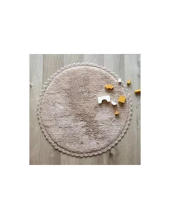Tapis Enfant Rond Perla Nude, Nattiot -Deco En Ligne Soldes tapis enfant rond perla nude nattiot 1