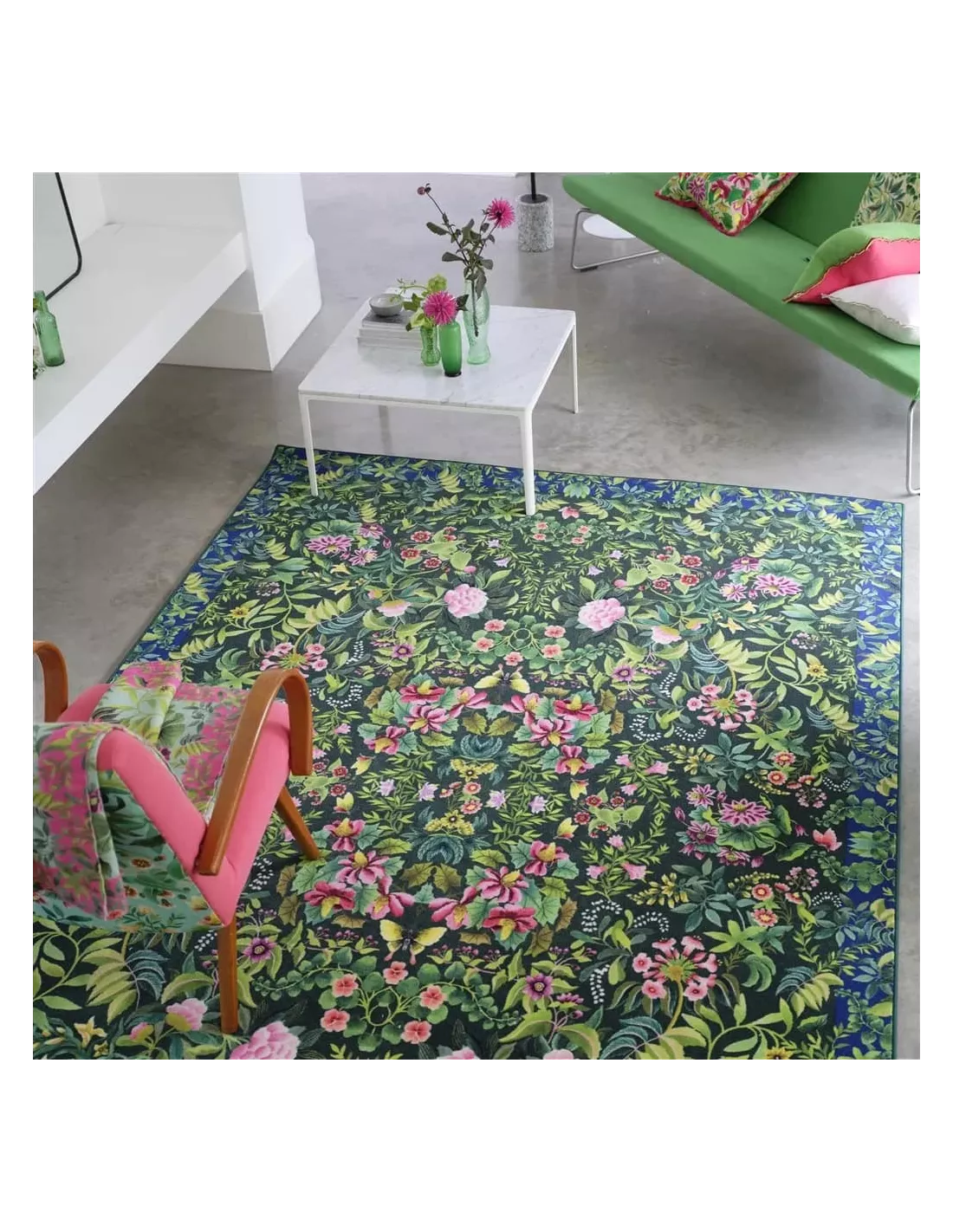 Tapis Ikebana Damask Emerald, Designers Guild 4 Tapis Ikebana Damask Emerald, Designers Guild – Image 2